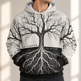 Tree Roots and Branches for Mindful Nature Lovers and Everyday Outdoor Adventures All-over Print Hoodie (Lightweight)