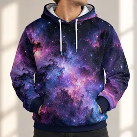 Cosmic Nebula And Starfield For Stargazing, Science Fans And Night Sky Lovers All-over Print Hoodie (Lightweight)