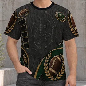 Football Uniform Motifs for Game Day and School Spirit, Youth Sports Enthusiasts All-over Print Unisex T-shirt