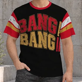 Red And Gold Varsity Lettering For Back To School And Casual Campus Style All-over Print Unisex T-shirt