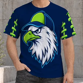 Fierce White Eagle Head With Lime Accents For Football Fans And Game Day All-over Print Unisex T-shirt