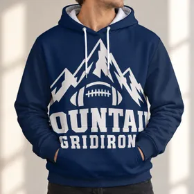 Mountain Football Peaks for Autumn Game Days and Casual Outdoor Wear for Sports Fans All-over Print Hoodie (Lightweight)