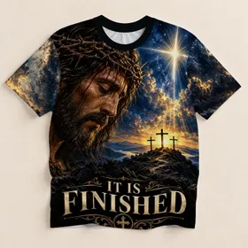 Crowned Savior at Calvary for Easter Worship, Prayer, and Everyday Faithful Living Gift All-over Print Unisex T-shirt