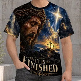 Crowned Savior at Calvary for Easter Worship, Prayer, and Everyday Faithful Living Gift All-over Print Unisex T-shirt