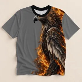 Fierce Eagle and Ember Flames for Bold Outdoor Style and Everyday Adventure Wear All-over Print Unisex T-shirt
