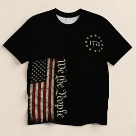 Distressed Eagle and Flag Heritage Art for Independence Day and Weekend Wear All-over Print Unisex T-shirt