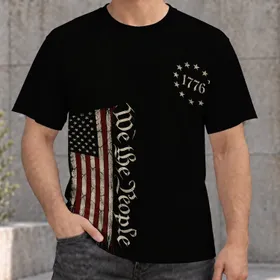 Distressed Eagle and Flag Heritage Art for Independence Day and Weekend Wear All-over Print Unisex T-shirt