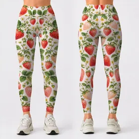 Strawberry Garden Fruit for Pilates, Gym, and Everyday Activewear Leggings