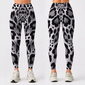 Monochrome Leopard Spots for Yoga, Pilates, Gym Training and Active Days for Women Leggings