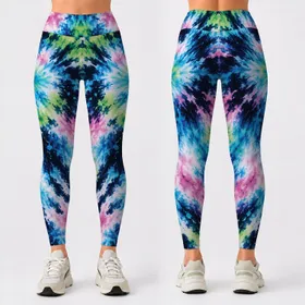 Neon Tie-Dye Brushstrokes for Yoga, Gym Training and Outdoor Fitness Enthusiasts Leggings