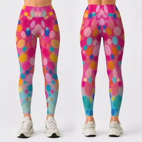 Colorful Bubble Dot Motifs for Playful Weekend Style and Creative Everyday Looks for Women Leggings