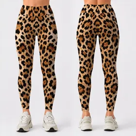 Golden Tan and Black Leopard Spots for Chic Everyday Style, Travel, and Weekend Wear Leggings