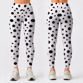 Classic Black Polka Dots for Pilates, Workouts, and Everyday Casual Style Leggings
