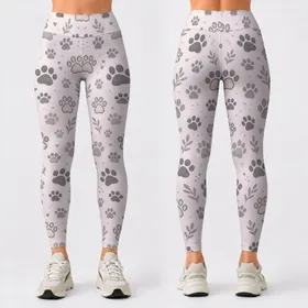 Cute Cat Paw Motifs for Yoga, Pilates, Commuting and Everyday Comfort Leggings