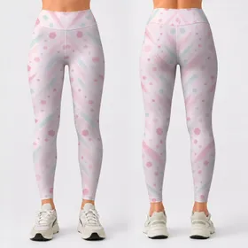Pink Polka Dots and Soft Stripes for Bright Everyday Activewear Leggings