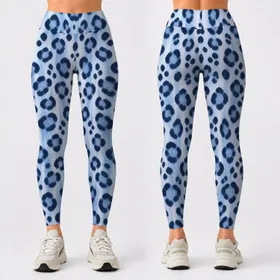 Blue Leopard Spots for Yoga, Pilates, and Everyday Activewear for Women on the Go Leggings