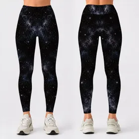 Black Starry Night Sky for Outdoor Fitness and Everyday Activewear Leggings