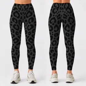 Charcoal Leopard Spots for Studio Yoga, Running, and Everyday Training for Women Leggings