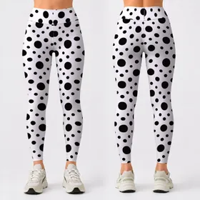 Black Polka Dot Style for Yoga, Running and Everyday Fitness for Women Leggings