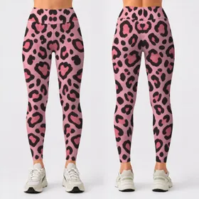 Blush Pink Leopard Spots for Yoga, Pilates and Everyday City Style Leggings