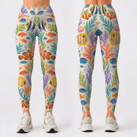 Colorful Tropical Fish for Ocean-Inspired Fitness and Everyday Wear for Active Women Leggings