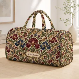 Vintage Burgundy And Navy Florals For Romantic Road Trips And Weekend Getaways Quilted Weekend Bag