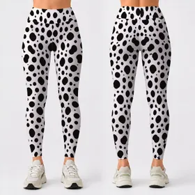 Classic Black and White Spotted Style for Yoga, Pilates, and Everyday Activewear Leggings
