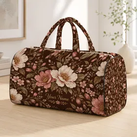 Chocolate Blossom Botanicals for Garden Walks and Relaxed Weekend Escapes Together Quilted Weekend Bag