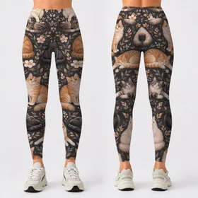 Charming Multicolor Cats for Yoga Pilates And Everyday Errands Leggings