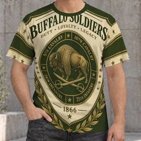 Buffalo Soldiers Cavalry Heritage for History Enthusiasts and Military Families All-over Print Unisex T-shirt