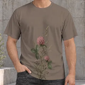 Wildflower Botanical Sprig for Everyday Nature Walks and Relaxed Casual Style All-over Print Unisex T-shirt
