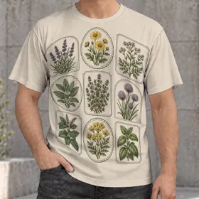 Vintage Herbarium Botanicals for Everyday Nature Lovers and Garden Enthusiasts Outdoors All-over Print Unisex T-shirt