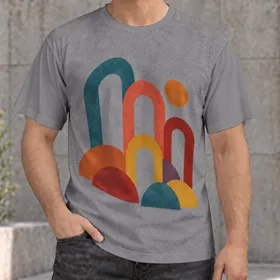 Retro Geometric Arches for Everyday Casual Style and Creative Streetwear Fans All-over Print Unisex T-shirt