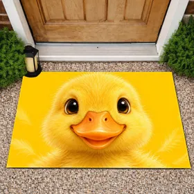 Little Yellow Duckling Face for Cheerful Everyday Entryways and Cozy Family Homes Doormat