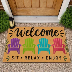 Colorful Lounge Chairs for Relaxed, Welcoming Entryways and Casual Home Living Doormat