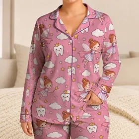 Tooth Fairy Cloud Magic for Cozy Bedtime Dreams and Whimsical Gift Giving for Kids Satin Pajamas Set