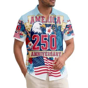 America's 250th Anniversary Eagle Liberty Flag Hawaiian Tropical Patriot 1776 Semiquincentennial Short-sleeve Hawaiian Shirt