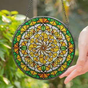 Ginkgo Biloba Stained Glass Tiffany Style Botanical Leaf Mosaic Art Jewel Tones Intricate Stained Glass Suncatcher