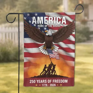 Bald Eagle American Flag Iwo Jima 1776-2026 - USA 250th Anniversary Freedom for Veterans Garden Flag
