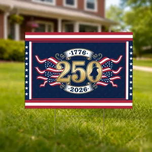 Bald Eagle 250 Emblem 1776-2026 - USA 250th Anniversary Independence Day Flag Art Yard Sign
