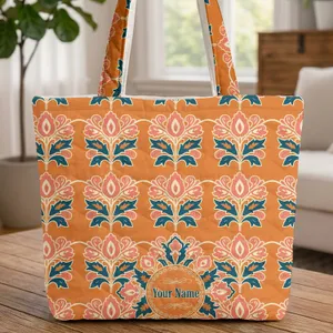 Boho Abstract Leaf Medallion - Home Decor Everyday Carry Travel Lifestyle Versatile Gift Quilted Tote Bag