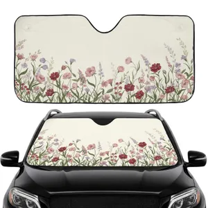 Flowing Field Of Blush Rose Lavender Wildflowers - Home Decor Gift Car Sunshade