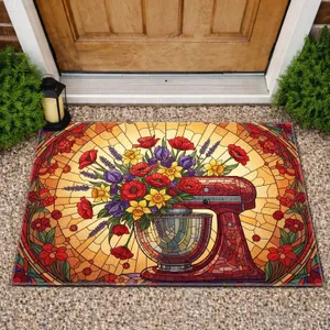 Kitchen Stand Mixer Poppies Daffodils Irises Lavender - Home Kitchen Decor Gift Doormat