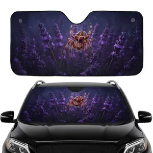 Orb-Weaver Spider Lavender Blossoms - Car Interior Upgrade Spider Lover Gift Car Sunshade