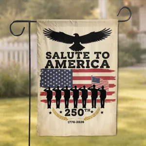 Bald Eagle American Flag Military - USA 250th Anniversary Independence Day Gift for Veterans Garden Flag