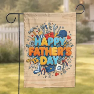 Happy Father's Day Handyman Tools Workshop Wood - Father's Day Gift for Dad Garden Flag