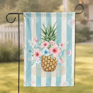 Golden Pineapple Hibiscus Botanical Floral Bouquet - Home Decor Gift Garden Flag