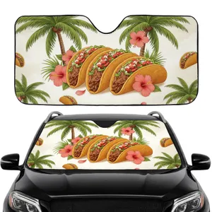 Tropical Tacos Palm Hibiscus - Road Trip Gift Car Sunshade