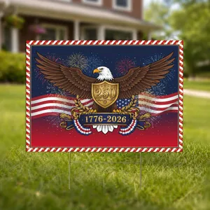 Bald Eagle American Flag 1776-2026 - USA 250th Anniversary Independence Day Celebration Yard Sign