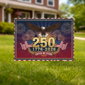Bald Eagle American Flag 250 Emblem 1776-2026 - United States 250th Anniversary Yard Sign